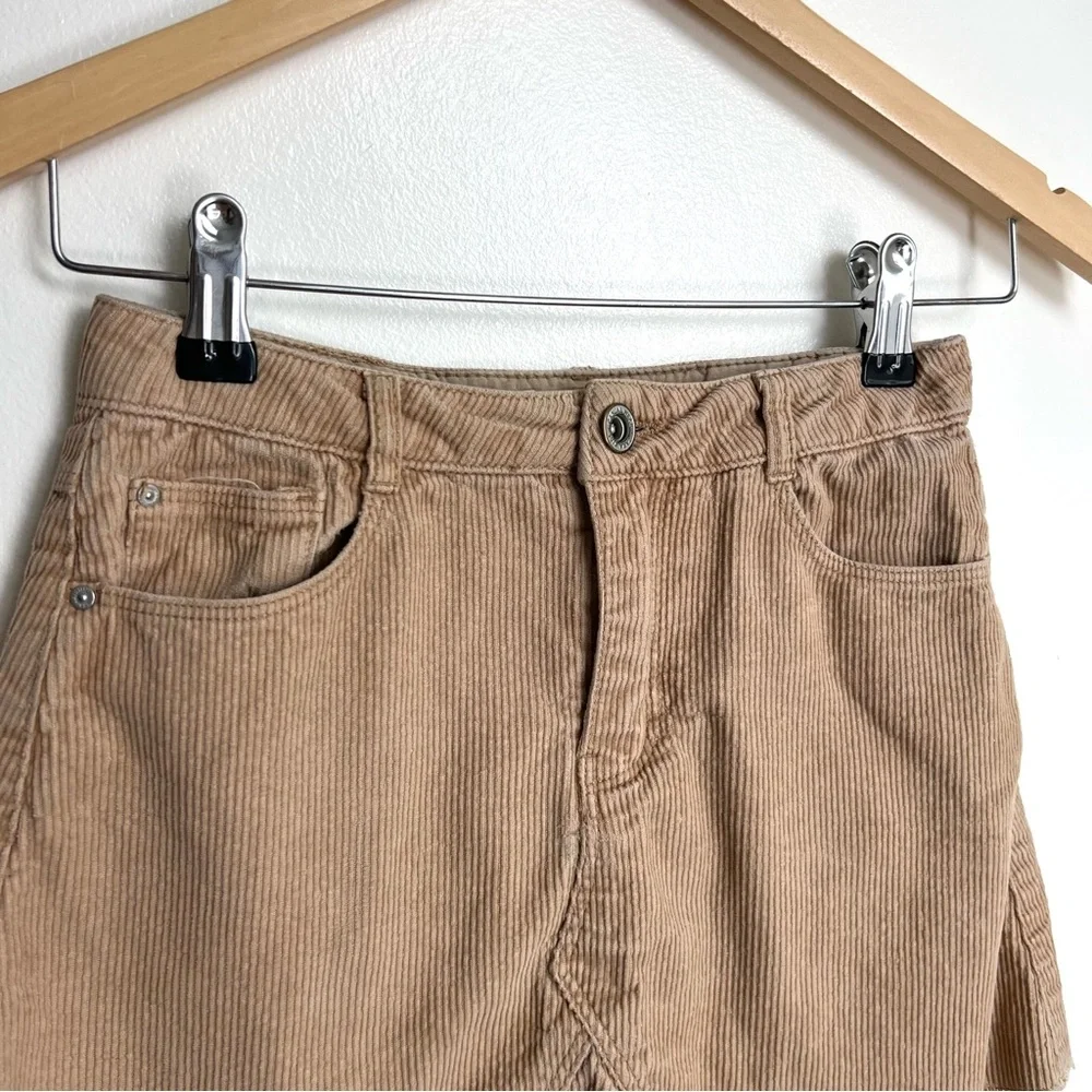 Zara Tan Corduroy Cut Off Skirt kids size 9 years